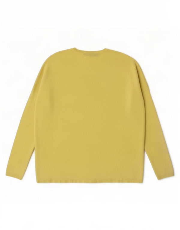 Zara - Jersey extragrande con cuello barco para mujer, talla S, color amarillo