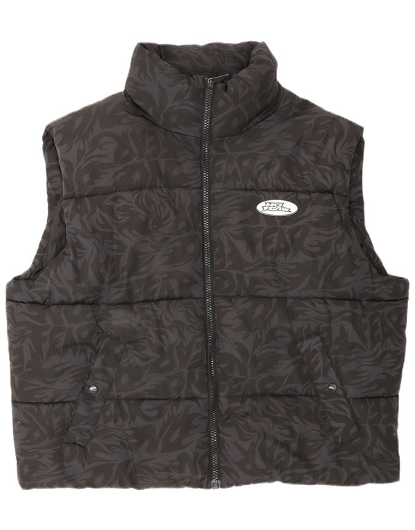 No Fear Chaleco acolchado gráfico para hombre UK 42 XL Poliéster con estampado animal negro