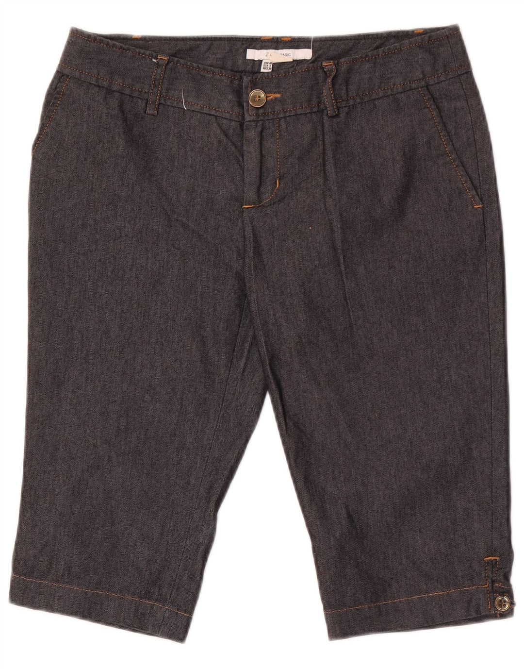 Zara Bermudas Chinos para Mujer EU 40 Medium W30 Algodón Negro
