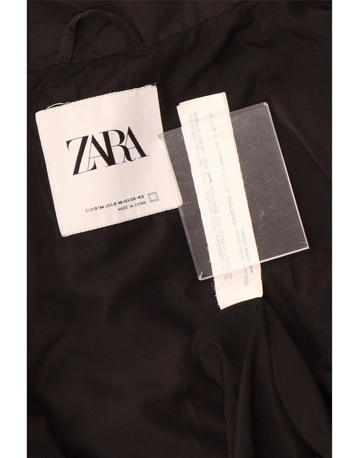 ZARA Chaqueta acolchada holgada para hombre UK 36 Small Poliéster negro