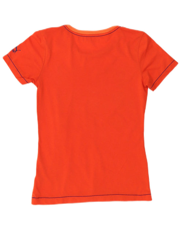 Puma Mujer Camiseta Gráfica Top UK 10 Small Naranja