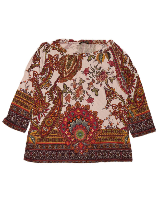 Desigual Blusa de manga 3/4 para mujer UK 40 XL Paisley multicolor