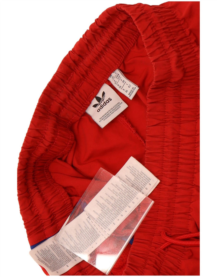 Adidas Mujer Chándal Pantalones Joggers UK 10 Pequeño Rojo Poliéster