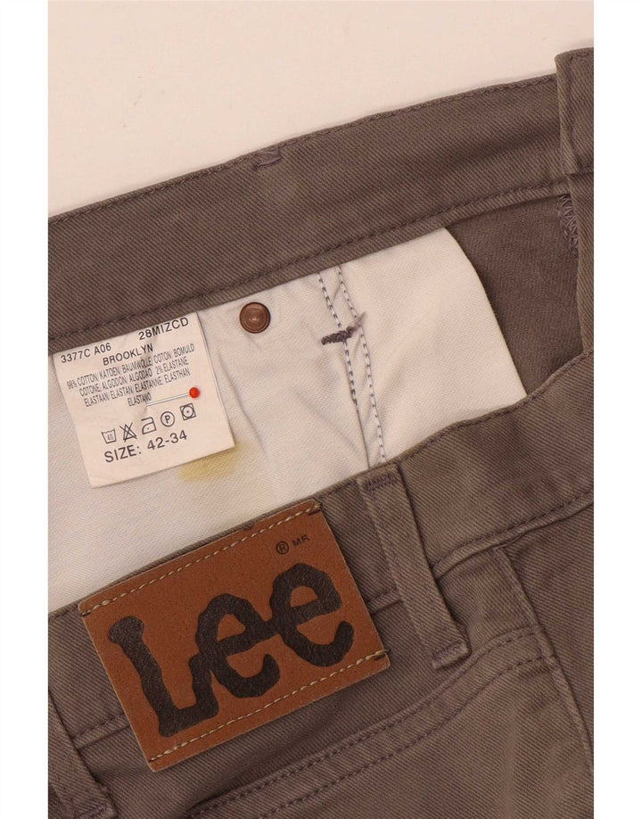 Vaqueros Lee Brooklyn Rectos Mujer W42 L30 Algodón Gris