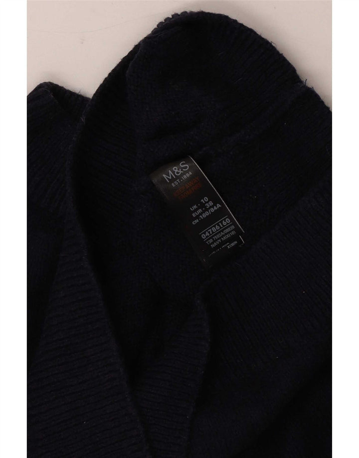 Marks & Spencer Jersey con Cuello Alto para Mujer UK 10 Small Azul Marino