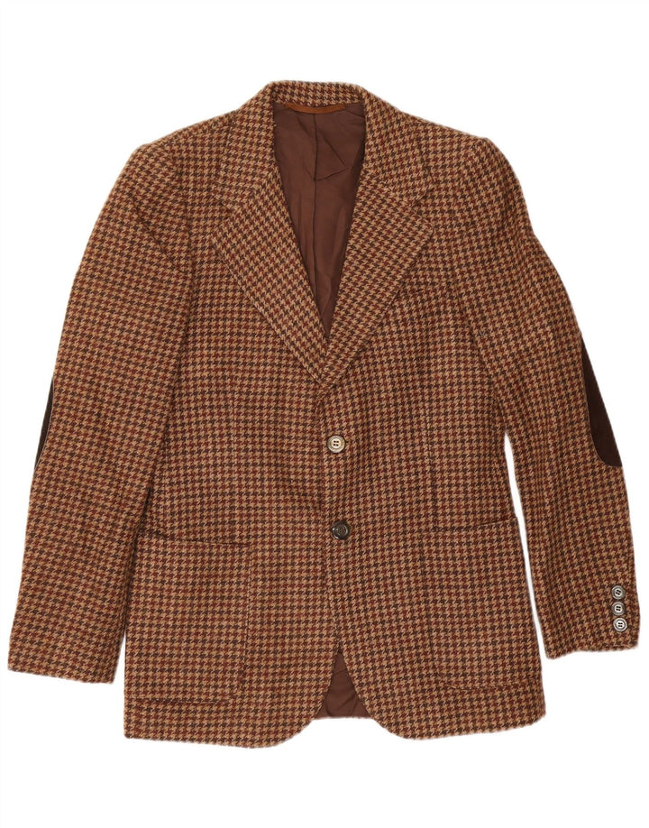 Kemitch Chaqueta tipo blazer de 2 botones para hombre EU 46 Small Brown Houndstooth