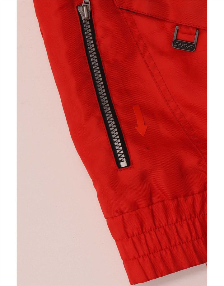 Spyder Chaqueta de esquí con capucha para niños 11-12 años Rojo Colorblock Poliéster