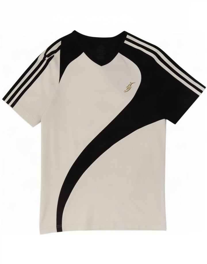Adidas Hombre Camiseta Top Small Blanco Colorblock
