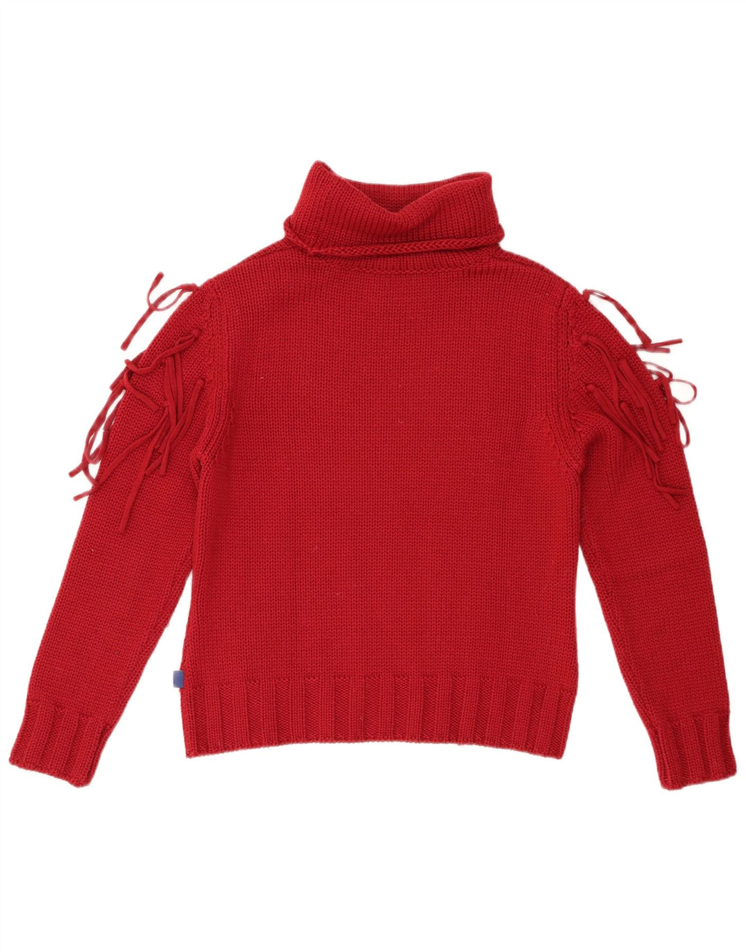 BYBLOS Suéter tipo jersey con cuello vuelto para mujer UK 12 Lana mediana burdeos