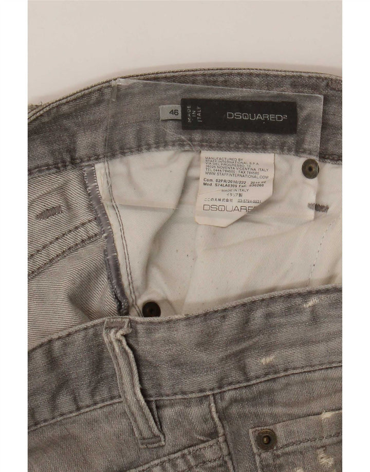 Dsquared2 Jeans ajustados desgastados para hombre IT 46 Small W32 L32 Gris manchado