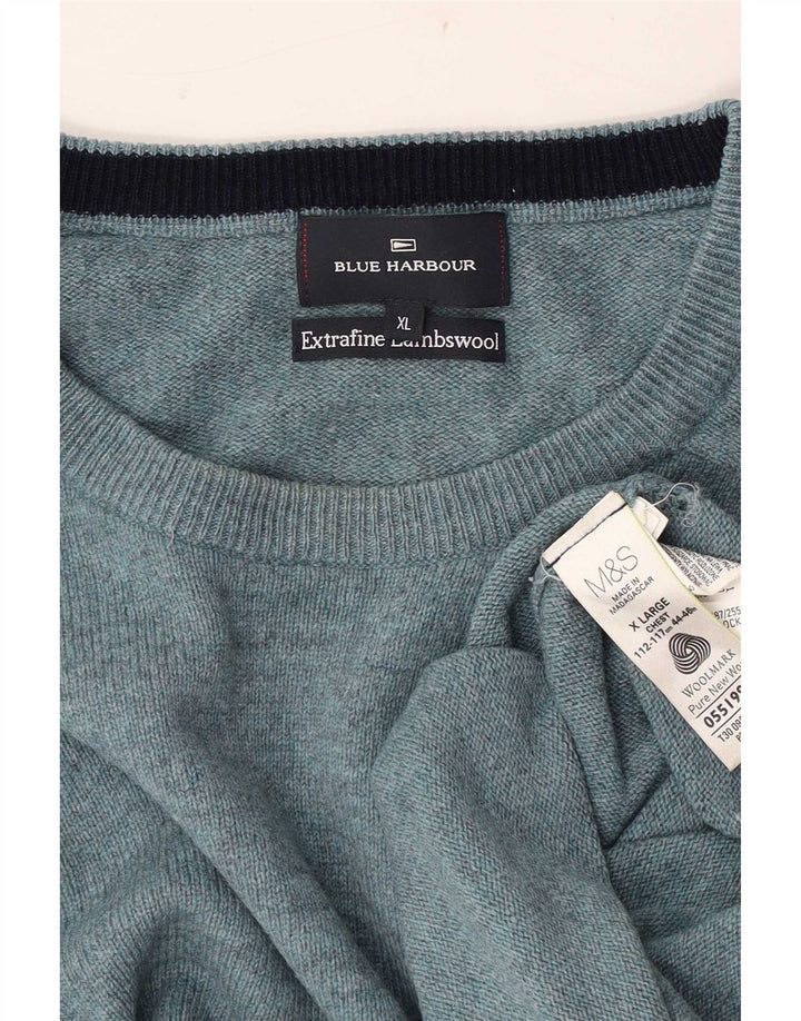 Marks & Spencer Suéter Azul Harbor con Cuello Redondo para Hombre XL Azul
