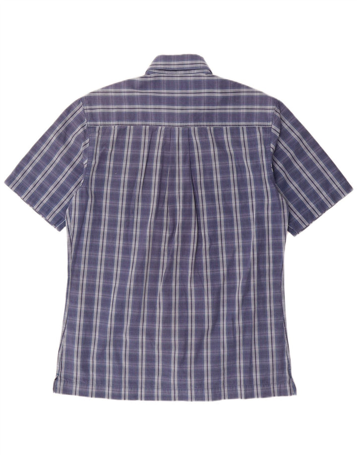 Timberland Camisa De Manga Corta Para Hombre Small Blue Check Cotton