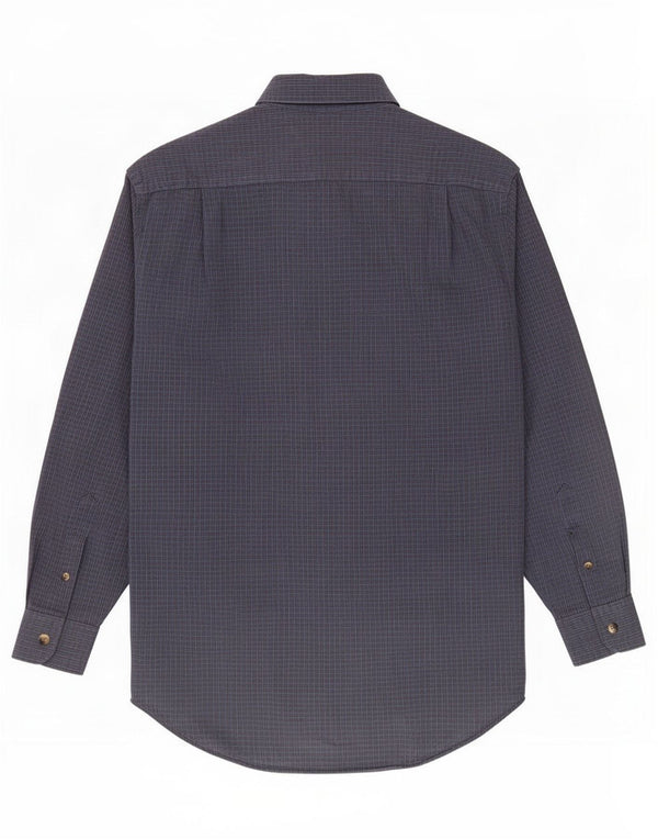 Nautica Camisa para hombre talla 16 1/2 grande azul cuadros algodón