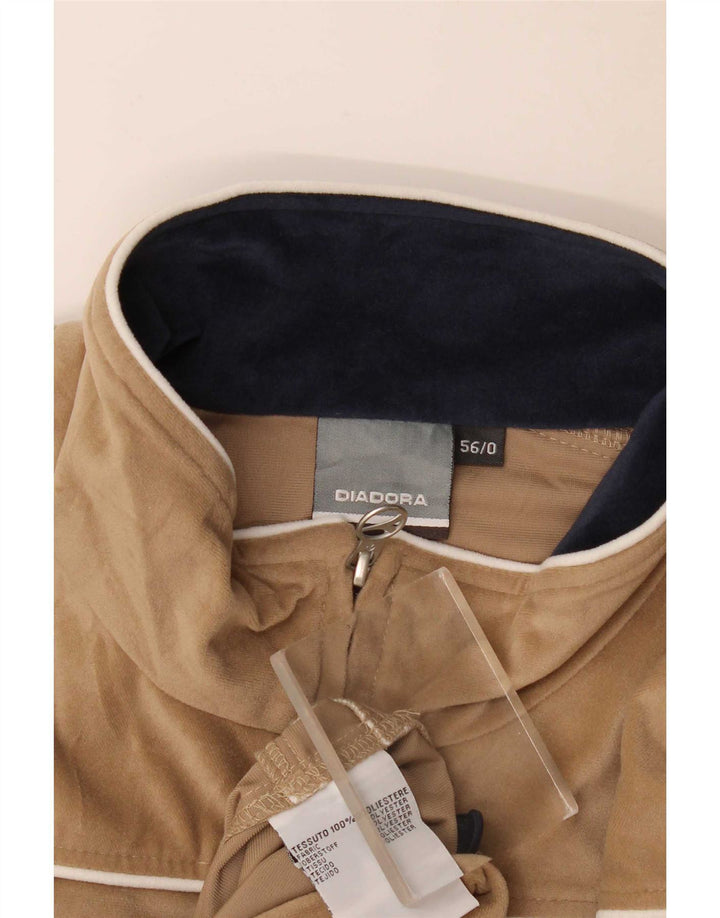 Diadora Chaqueta de chándal de terciopelo para hombre IT 56 2XL Poliéster beige