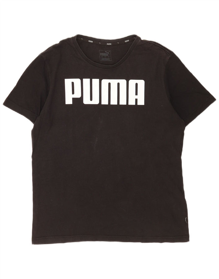 Puma Camiseta gráfica para hombre Top Medium Black Cotton