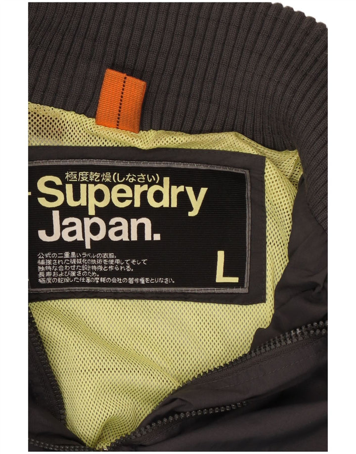 SUPERDRY Chaqueta cortavientos para mujer UK 46 Large Grey Nylon
