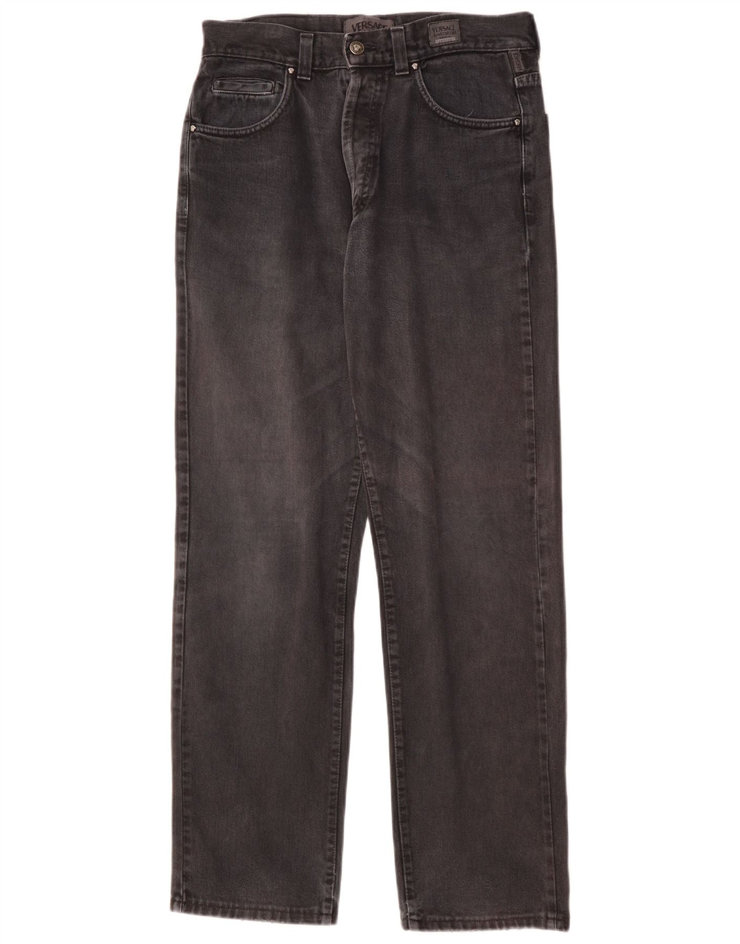 VERSACE Vaqueros rectos para hombre W34 L31 Algodón gris