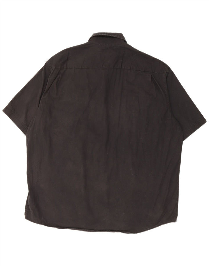 Wrangler Camisa De Manga Corta Para Hombre Grande Algodón Negro