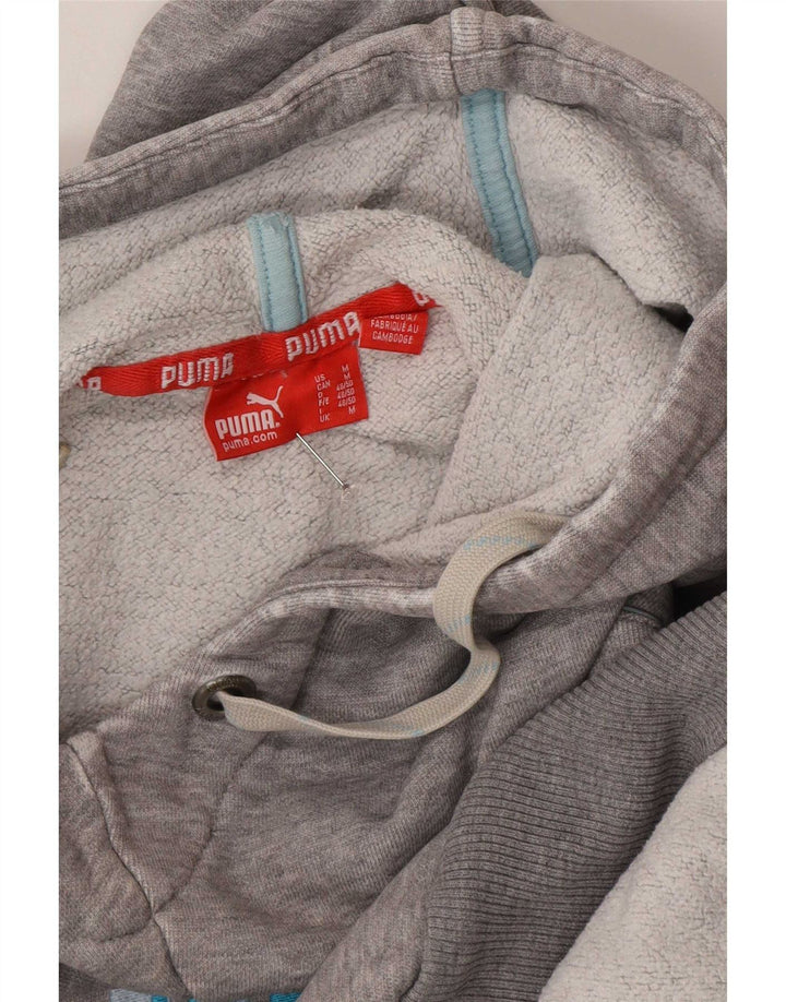 Puma Hombre Sudadera Con Capucha Gráfica Jersey Gris Medio Moteado