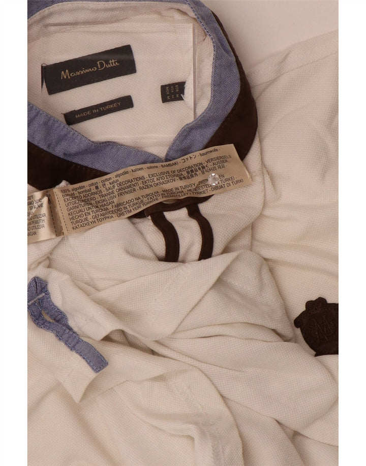 Polo Massimo Dutti Hombre Algodón Colorblock Medio Blanco
