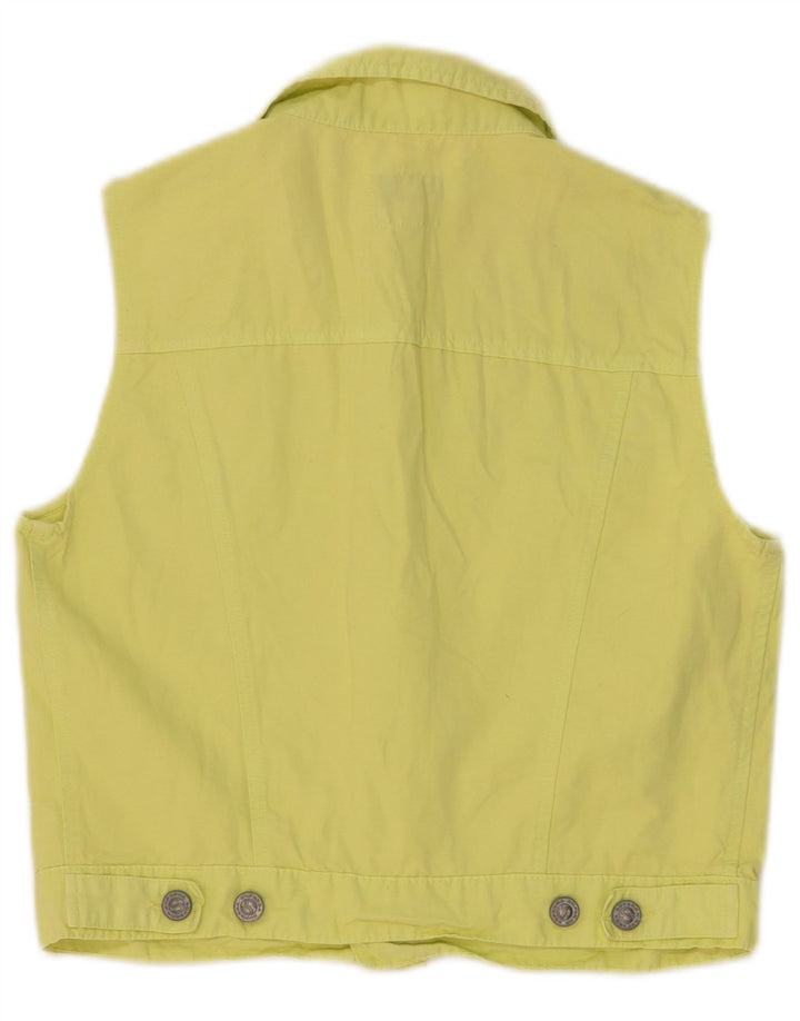 Superga Mujer Crop Denim Chaleco IT 44 Algodón Amarillo Medio
