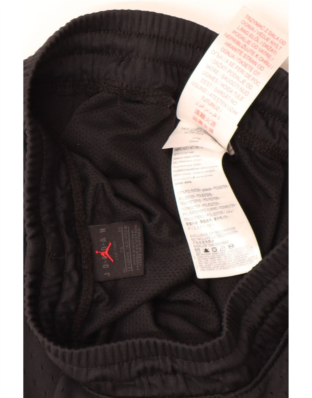 JORDAN Pantalón Corto Deportivo Niño 13-14 Años XL Negro Poliéster