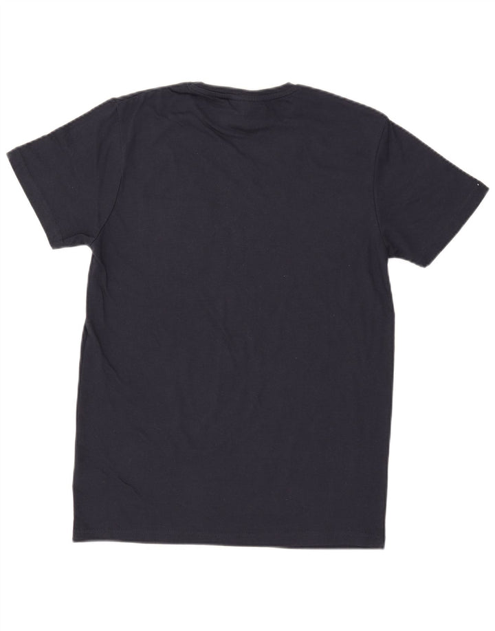 MISSING PEACE Camiseta gráfica para hombre Top pequeño de algodón con bloques de color azul marino