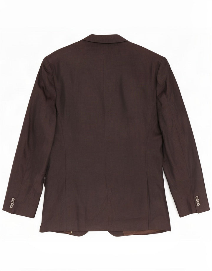 Massimo Dutti Chaqueta Blazer De 3 Botones Hombre EU 56 XL Lino Marrón