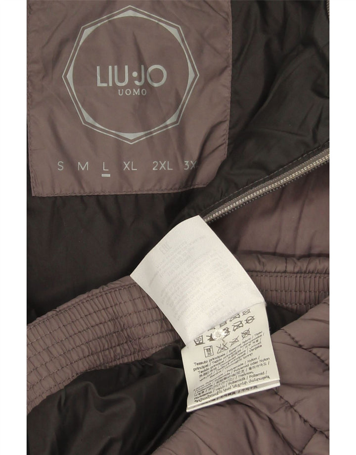 Liu Jo Chaqueta acolchada para hombre UK 40 Large Gris Poliamida