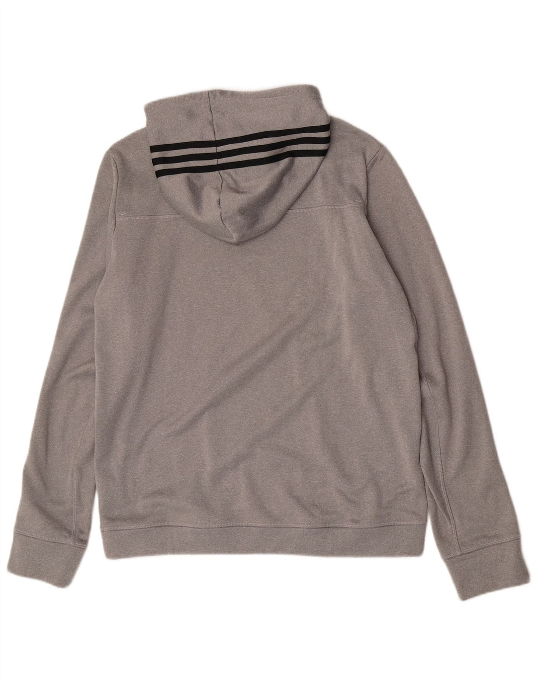 Adidas Hombre Sudadera Con Capucha Jumper Grande Gris Moteado Poliéster