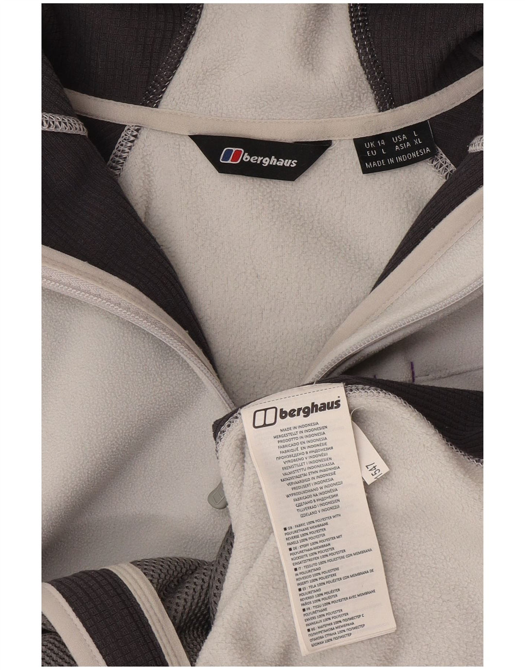 Berghaus Chaqueta polar con capucha para mujer UK 44 Grande Poliéster blanco roto