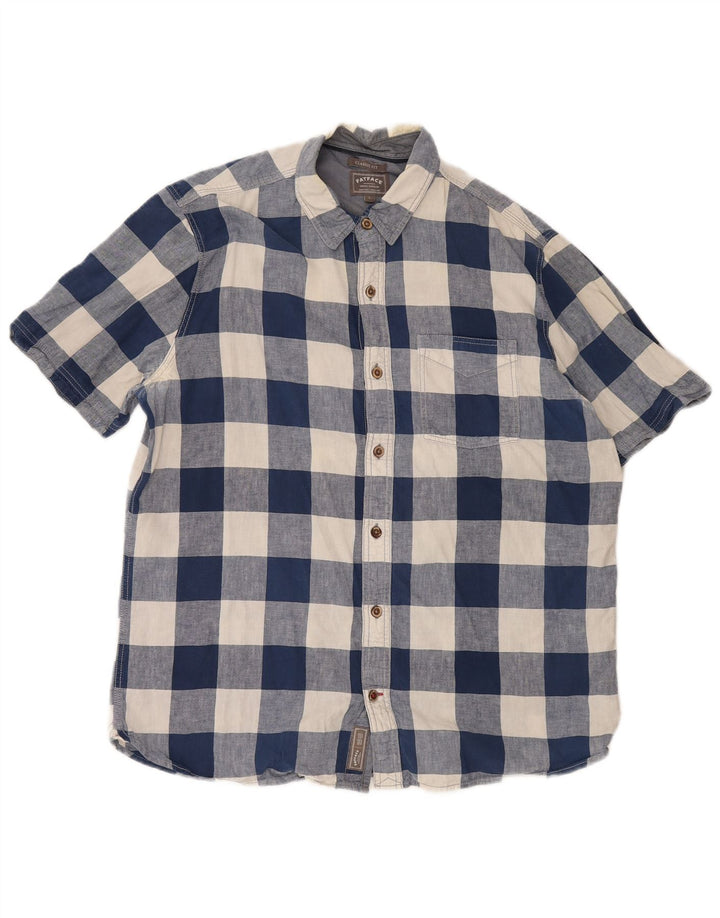 Camisa de manga corta de corte clásico para hombre de Fat Face, talla grande, de lino a cuadros en azul marino