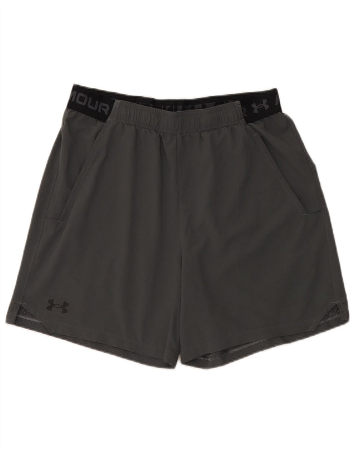 Under Armour Pantalones cortos deportivos con gráficos en bloques de color gris grande para hombre