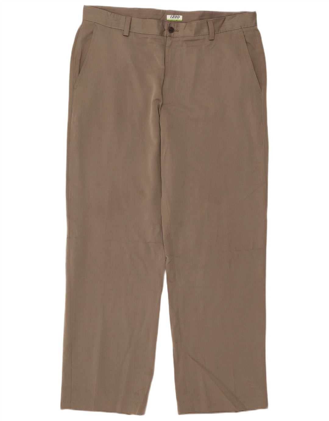 IZOD Pantalón chino recto para hombre W38 L32 Poliéster en espiga beige