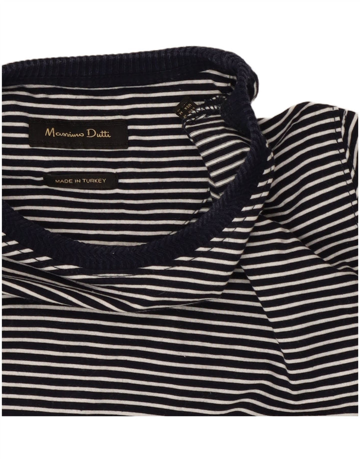 Camiseta Massimo Dutti Hombre Top Medium Azul Marino Raya Pintada