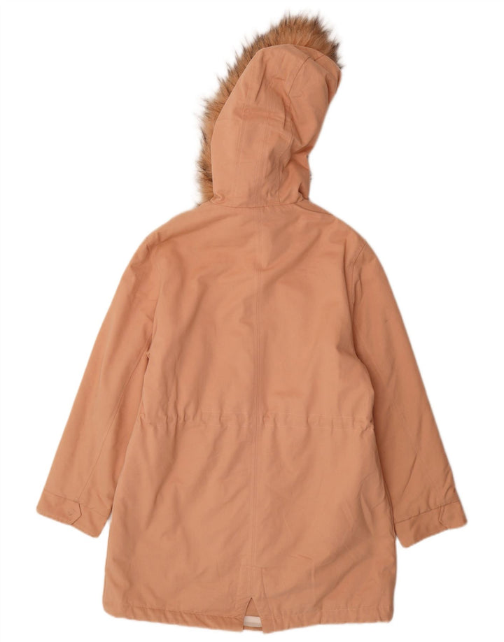 Lefties Chaqueta Parka Extragrande con Capucha para Mujer UK 10 Small Pink Cotton