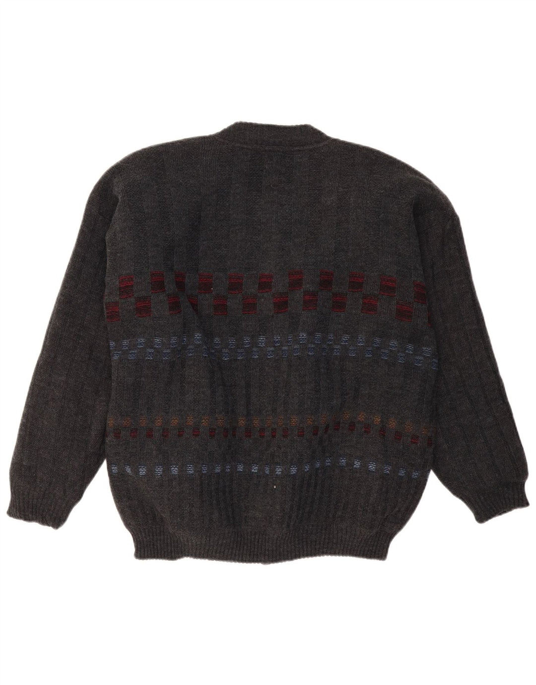 FINNEGAN Cárdigan para hombre suéter grande gris geométrico acrílico