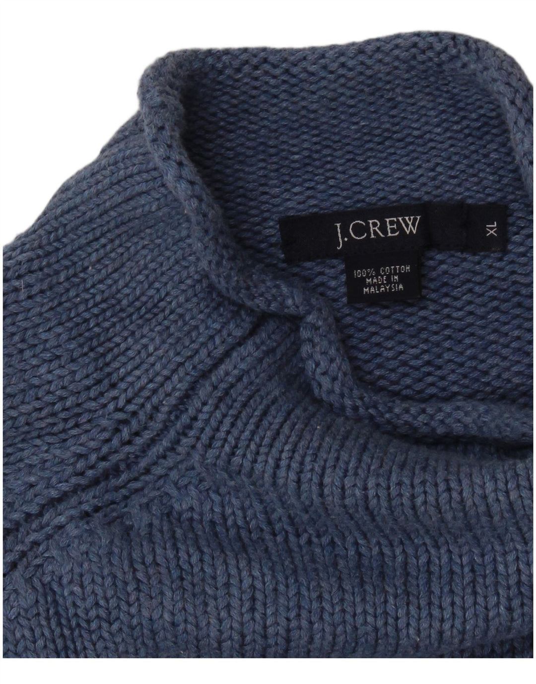 J. CREW Suéter tipo jersey con cuello alto para hombre XL Algodón azul