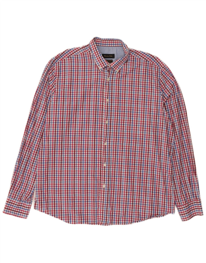 MASSIMO DUTTI Mens Shirt 2XL Multicoloured Check Cotton