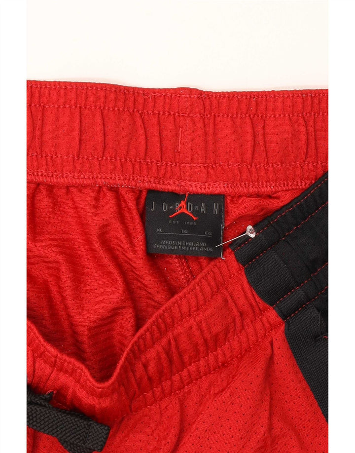 Jordan Shorts deportivos para hombre XL Rojo Colorblock Poliéster