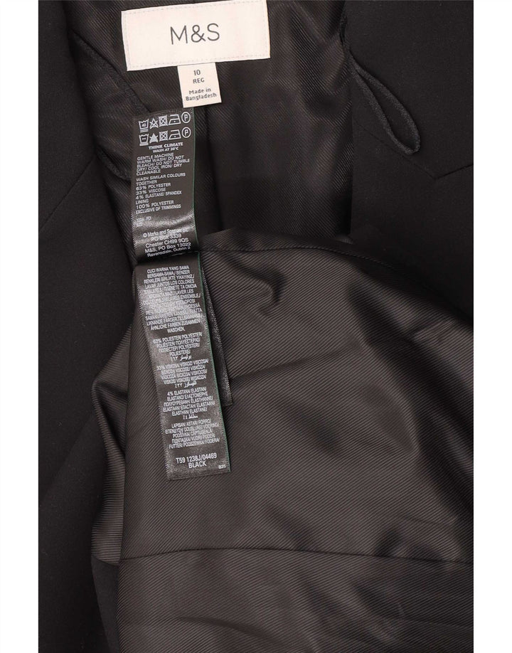 Marks & Spencer Chaqueta tipo blazer con 1 botón para mujer UK 10 Small Poliéster negro