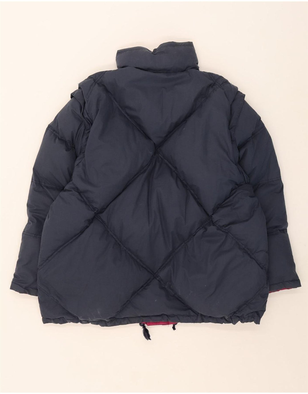 Vintage hombres acolchado reversible chaqueta de esquí Reino Unido 40 poliéster rosa grande