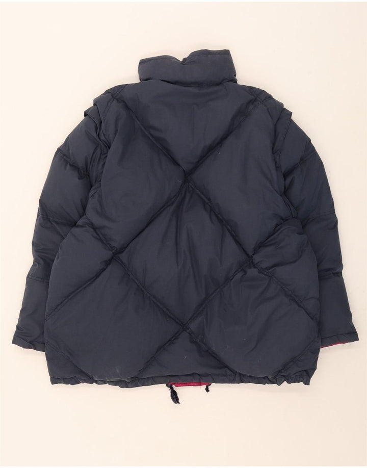 Vintage hombres acolchado reversible chaqueta de esquí Reino Unido 40 poliéster rosa grande