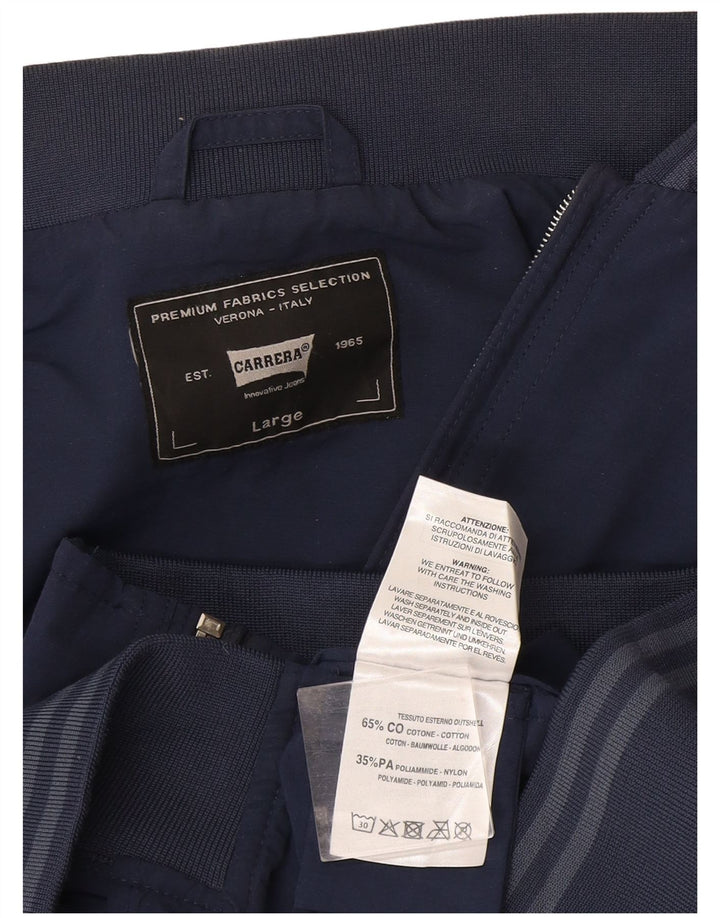 Carrera Chaqueta Bomber para Hombre UK 40 Grande Azul Marino Algodón