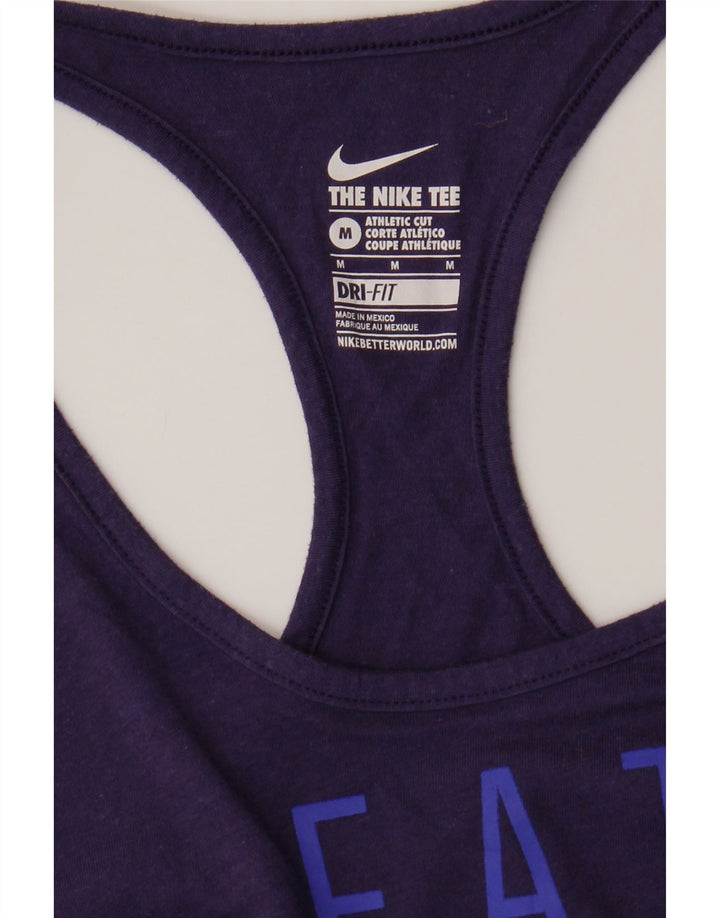 Nike Dri Fit Graphic - Camiseta sin mangas para mujer, talla M, color morado