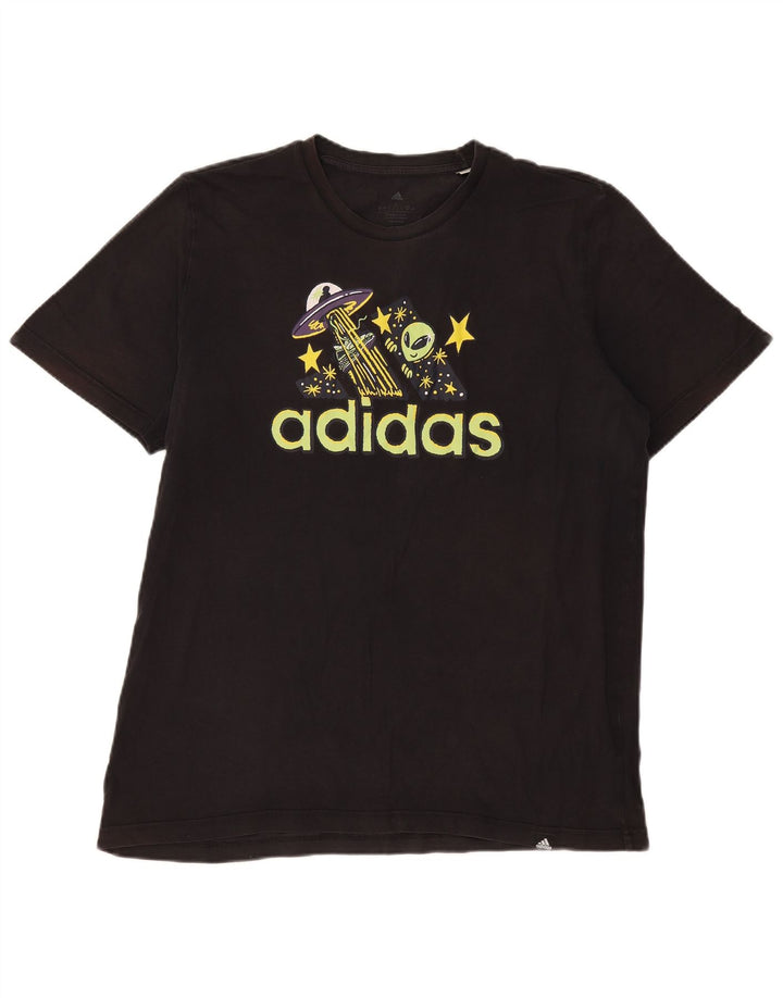 Adidas - Camiseta gráfica para hombre, talla grande, color negro