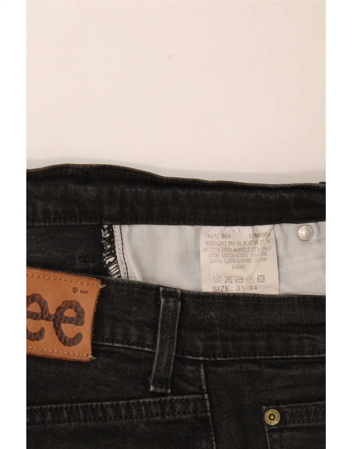 Lee Vaqueros Rectos Brooklyn para Hombre W33 L31 Algodón Negro