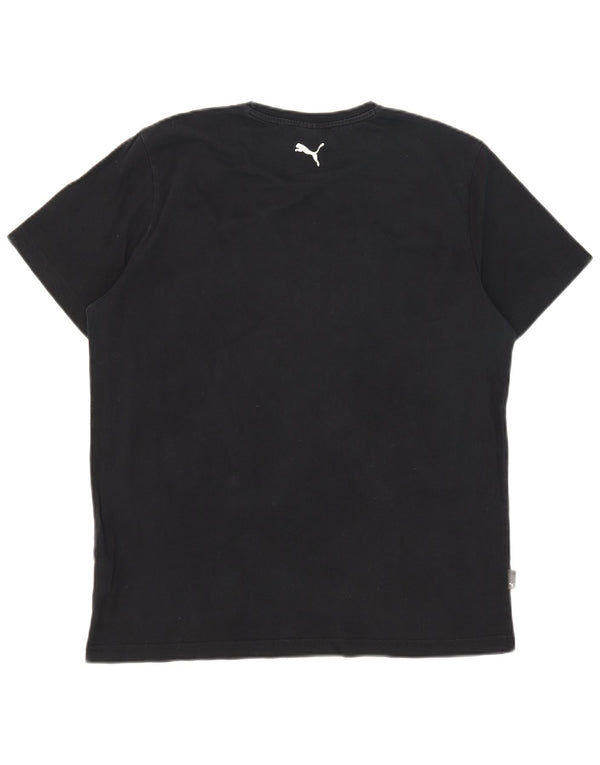 Puma - Camiseta gráfica para hombre, talla grande, algodón negro