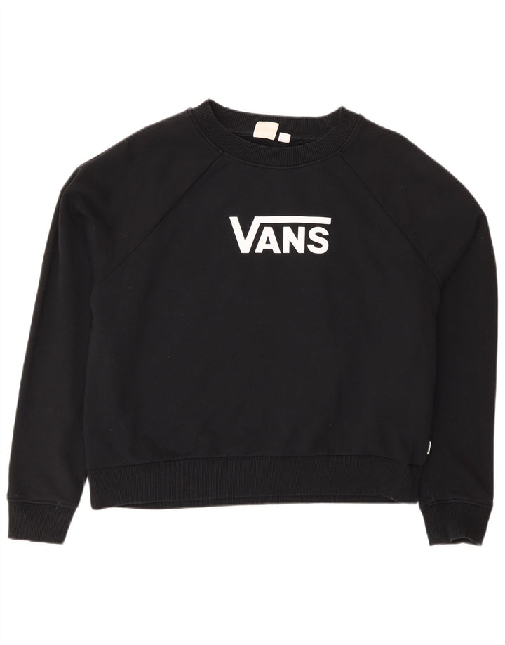 Vans - Sudadera extragrande con gráfico para mujer, talla 40, talla mediana, algodón negro