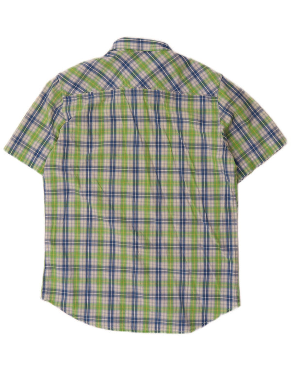 Marlboro Classics Camisa De Manga Corta Para Hombre Algodón A Cuadros Verde Medio